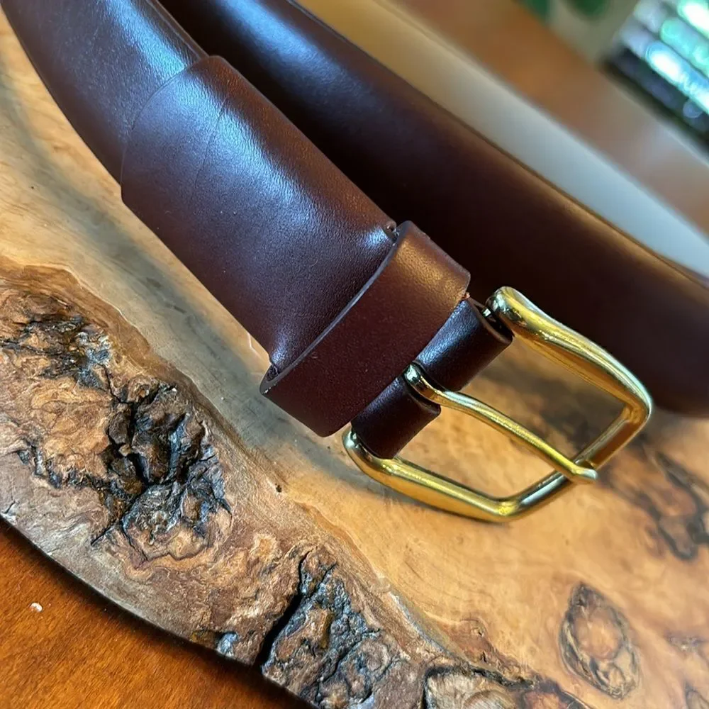 Mens Lands End Leather Belt - Size 48